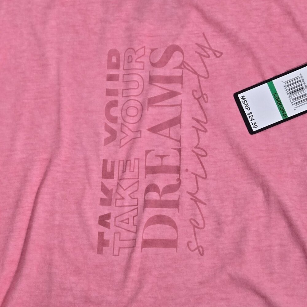 NWT | Hudson Kids Pink Mineral Wash Take Your Dreams Seriously Graphic Tee | 12 - Picture 3 of 5